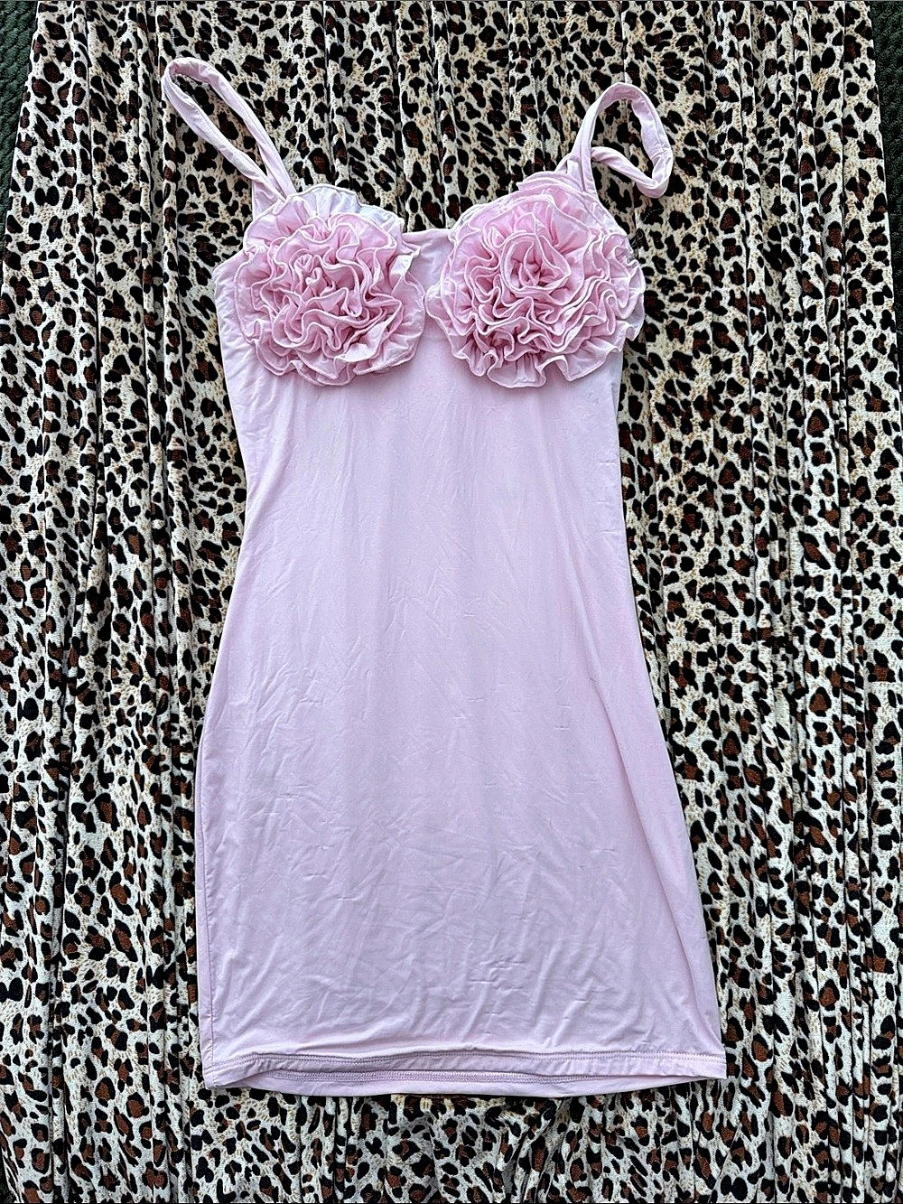 Naked Wardrobe Pink Rosette Mini Dress Like New - Size S